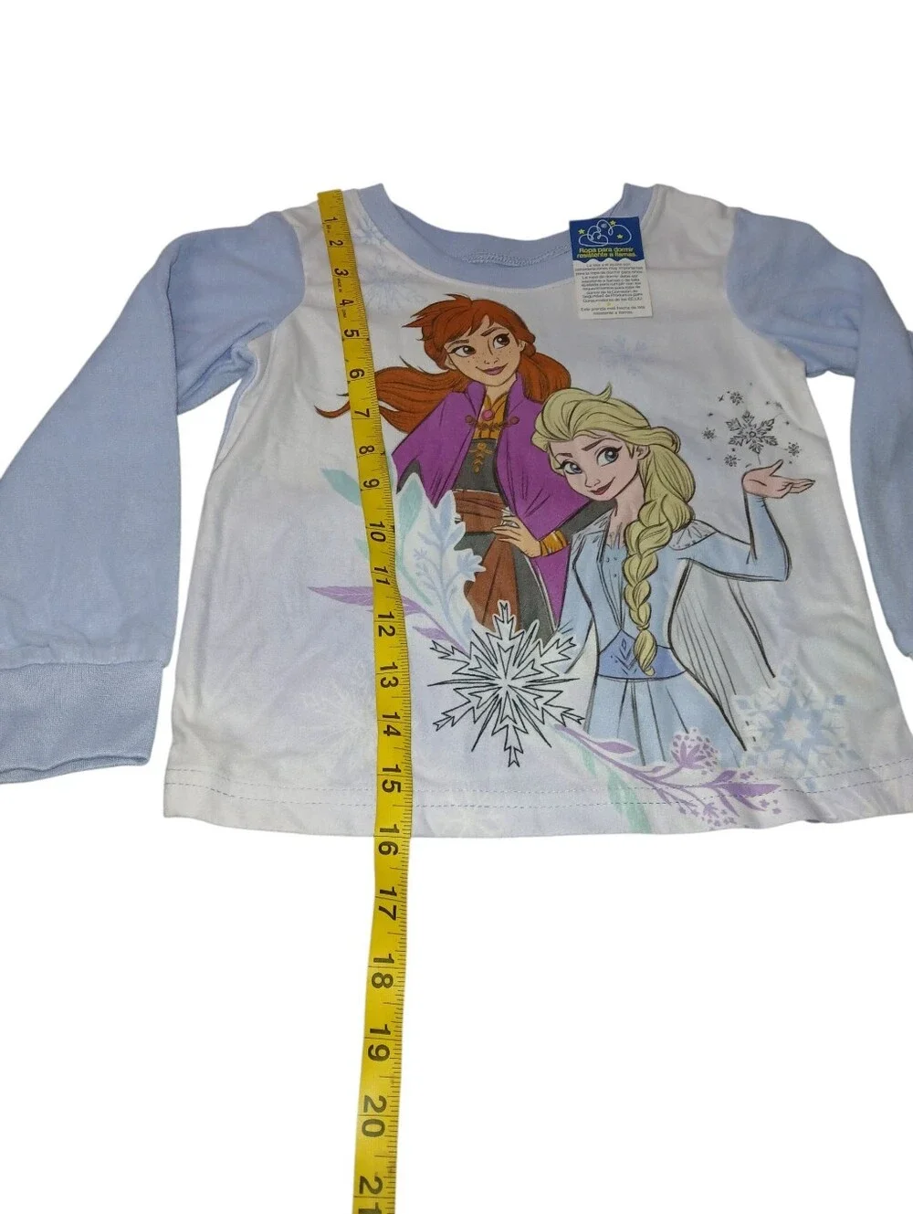 Disney Frozen Anna & Elsa Long Sleeve Sleepwear White & Light Blue